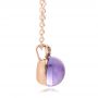 14k Rose Gold 14k Rose Gold Amethyst Cabochon And Diamond Pendant - Side View -  100444 - Thumbnail