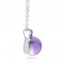 18k White Gold 18k White Gold Amethyst Cabochon And Diamond Pendant - Side View -  100444 - Thumbnail