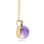 14k Yellow Gold 14k Yellow Gold Amethyst Cabochon And Diamond Pendant - Side View -  100444 - Thumbnail