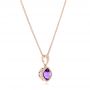 14k Rose Gold 14k Rose Gold Amethyst Pendant - Flat View -  102651 - Thumbnail