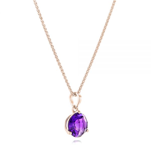 14k Rose Gold 14k Rose Gold Amethyst Pendant - Flat View -  102652