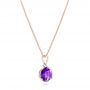 14k Rose Gold 14k Rose Gold Amethyst Pendant - Flat View -  102652 - Thumbnail