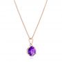 14k Rose Gold 14k Rose Gold Amethyst Pendant - Flat View -  102652 - Thumbnail