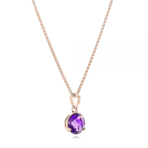 14k Rose Gold 14k Rose Gold Amethyst Pendant - Flat View -  102653