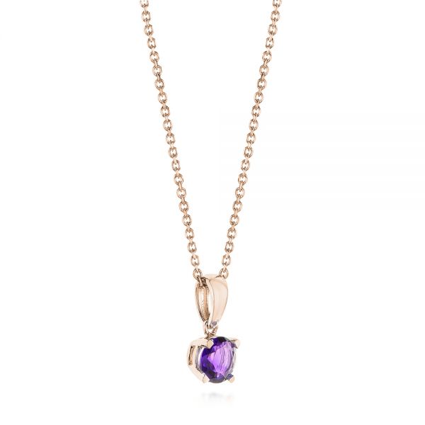 18k Rose Gold 18k Rose Gold Amethyst Pendant - Front View -  103705