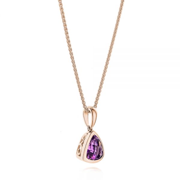 14k Rose Gold 14k Rose Gold Amethyst Pendant - Flat View -  106587