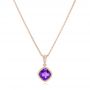 14k Rose Gold 14k Rose Gold Amethyst Pendant - Three-Quarter View -  102651 - Thumbnail