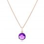 18k Rose Gold 18k Rose Gold Amethyst Pendant - Three-Quarter View -  102652 - Thumbnail