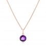 18k Rose Gold 18k Rose Gold Amethyst Pendant - Three-Quarter View -  102653 - Thumbnail