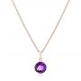 14k Rose Gold 14k Rose Gold Amethyst Pendant - Three-Quarter View -  102653 - Thumbnail