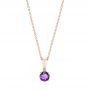 14k Rose Gold 14k Rose Gold Amethyst Pendant - Three-Quarter View -  103705 - Thumbnail