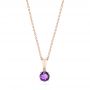 14k Rose Gold 14k Rose Gold Amethyst Pendant - Three-Quarter View -  103705 - Thumbnail