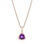 14k Rose Gold 14k Rose Gold Amethyst Pendant - Three-Quarter View -  106587 - Thumbnail
