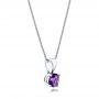 14k White Gold Amethyst Pendant - Flat View -  100960 - Thumbnail