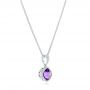  Platinum Platinum Amethyst Pendant - Flat View -  102651 - Thumbnail