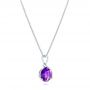 14k White Gold Amethyst Pendant - Flat View -  102652 - Thumbnail