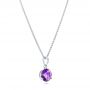 14k White Gold Amethyst Pendant - Flat View -  102653 - Thumbnail