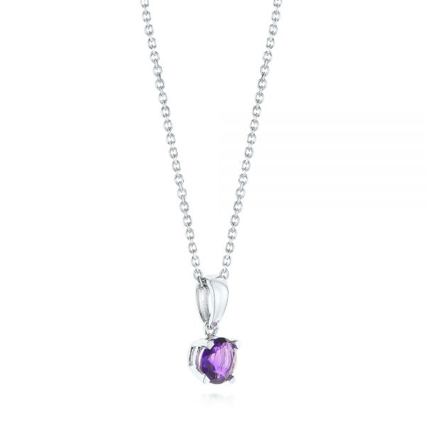 18k White Gold 18k White Gold Amethyst Pendant - Front View -  103705