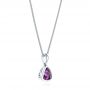 14k White Gold 14k White Gold Amethyst Pendant - Flat View -  106587 - Thumbnail