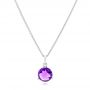 18k White Gold 18k White Gold Amethyst Pendant - Three-Quarter View -  102652 - Thumbnail