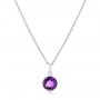 14k White Gold Amethyst Pendant - Three-Quarter View -  102653 - Thumbnail