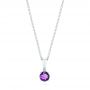 18k White Gold 18k White Gold Amethyst Pendant - Three-Quarter View -  103705 - Thumbnail