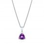 14k White Gold 14k White Gold Amethyst Pendant - Three-Quarter View -  106587 - Thumbnail