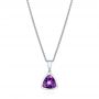 18k White Gold 18k White Gold Amethyst Pendant - Three-Quarter View -  106587 - Thumbnail