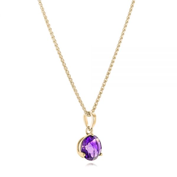 14k Yellow Gold 14k Yellow Gold Amethyst Pendant - Flat View - 102653