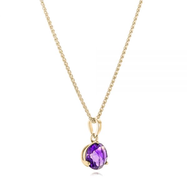 14k Yellow Gold 14k Yellow Gold Amethyst Pendant - Flat View -  102653