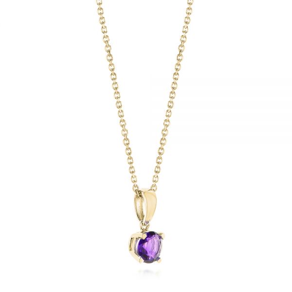 18k Yellow Gold 18k Yellow Gold Amethyst Pendant - Front View -  103705