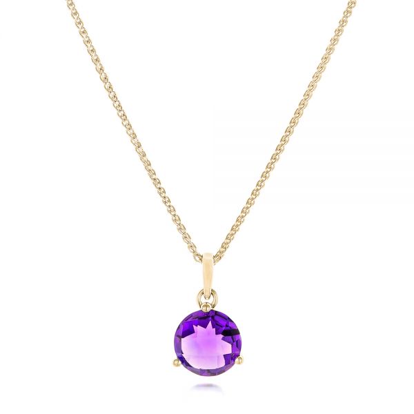 14k Yellow Gold 14k Yellow Gold Amethyst Pendant - Three-Quarter View -  102652