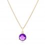 18k Yellow Gold 18k Yellow Gold Amethyst Pendant - Three-Quarter View -  102652 - Thumbnail