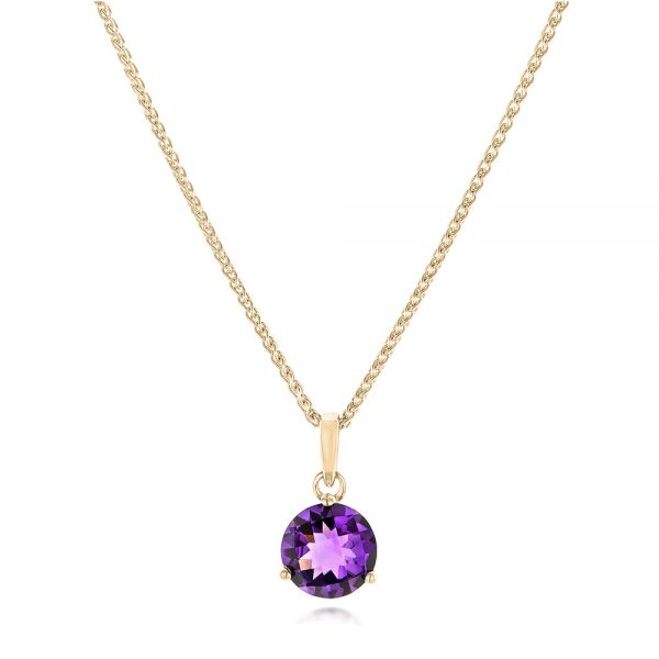 14k Yellow Gold 14k Yellow Gold Amethyst Pendant - Three-Quarter View -  102653