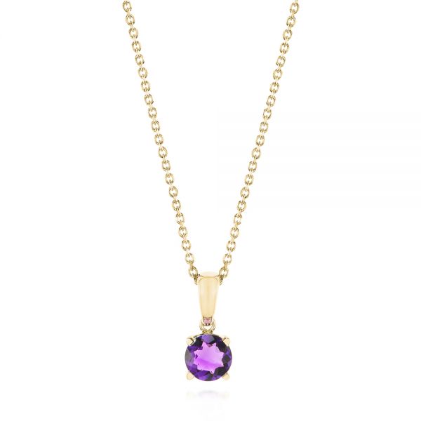 18k Yellow Gold 18k Yellow Gold Amethyst Pendant - Three-Quarter View -  103705