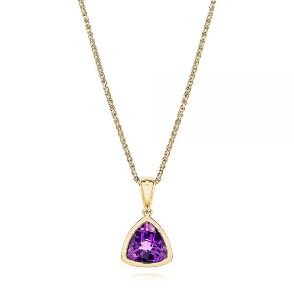 14k Yellow Gold 14k Yellow Gold Amethyst Pendant - Three-Quarter View -  106587