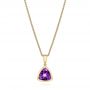 18k Yellow Gold 18k Yellow Gold Amethyst Pendant - Three-Quarter View -  106587 - Thumbnail