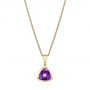 14k Yellow Gold 14k Yellow Gold Amethyst Pendant - Three-Quarter View -  106587 - Thumbnail