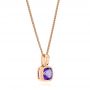 18k Rose Gold 18k Rose Gold Amethyst Solitaire Pendant - Flat View -  106040 - Thumbnail