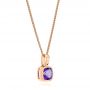 14k Rose Gold 14k Rose Gold Amethyst Solitaire Pendant - Flat View -  106040 - Thumbnail