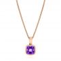 18k Rose Gold 18k Rose Gold Amethyst Solitaire Pendant - Three-Quarter View -  106040 - Thumbnail