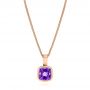 18k Rose Gold 18k Rose Gold Amethyst Solitaire Pendant - Three-Quarter View -  106040 - Thumbnail