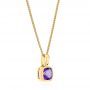 14k Yellow Gold Amethyst Solitaire Pendant - Flat View -  106040 - Thumbnail