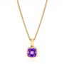 18k Yellow Gold 18k Yellow Gold Amethyst Solitaire Pendant - Three-Quarter View -  106040 - Thumbnail