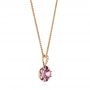 14k Rose Gold Amethyst And Diamond Pendant - Front View -  103742 - Thumbnail