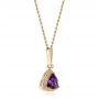 14k Rose Gold 14k Rose Gold Amethyst And Diamond Pendant - Front View -  103752 - Thumbnail