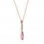 14k Rose Gold Amethyst And Diamond Pendant - Flat View -  105395 - Thumbnail