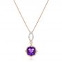 18k Rose Gold Amethyst And Diamond Pendant