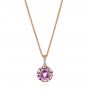 14k Rose Gold Amethyst And Diamond Pendant - Three-Quarter View -  103742 - Thumbnail