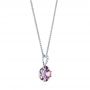 14k White Gold 14k White Gold Amethyst And Diamond Pendant - Front View -  103742 - Thumbnail